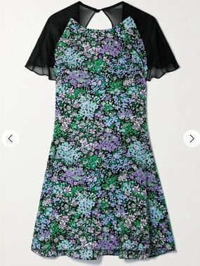 LES RÊVERIES
Floral-print silk crepe de chine and chiffon mini dress